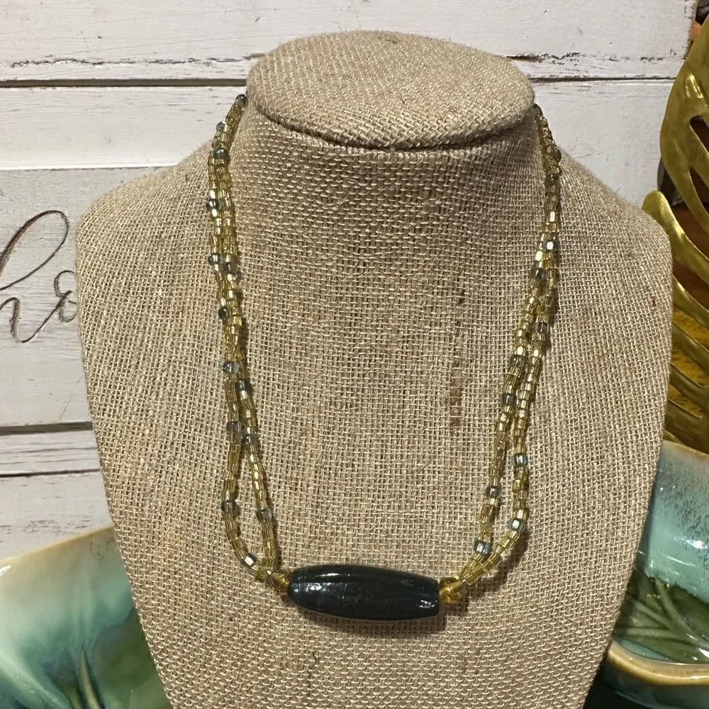 14” Glass Lampwork Bead Handcrafted Necklace